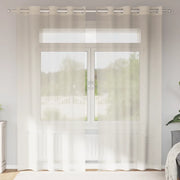Tende in Voile con Occhielli 2 pz Crema 140x245 cm 4102074