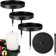 Set di Candelabri in Metallo per Albero di Natale e Sculture Decorative