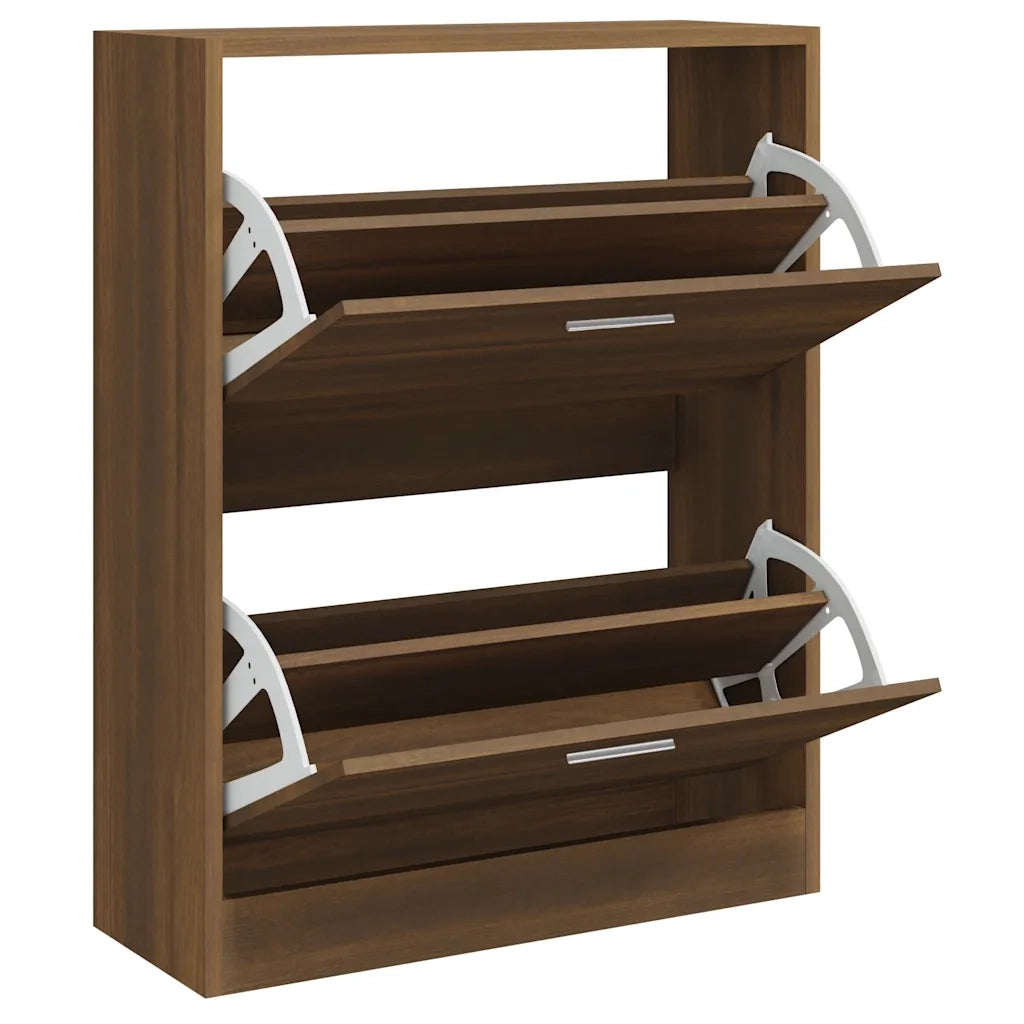 Scarpiera | Mobile per scarpe Rovere Marrone 63x24x81 cm in Legno Multistrato