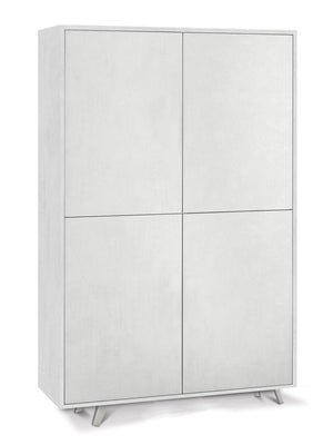 Mobile Multiuso 4 Ante 107x169x41 cm Ossido Bianco