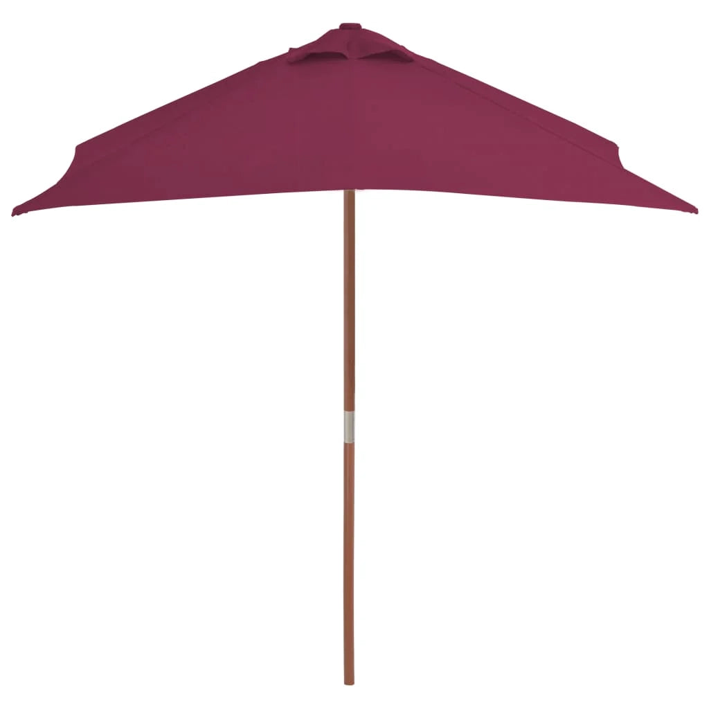 Ombrellone da giardino con palo in legno 150 x 200 cm bordeaux 02_0008110