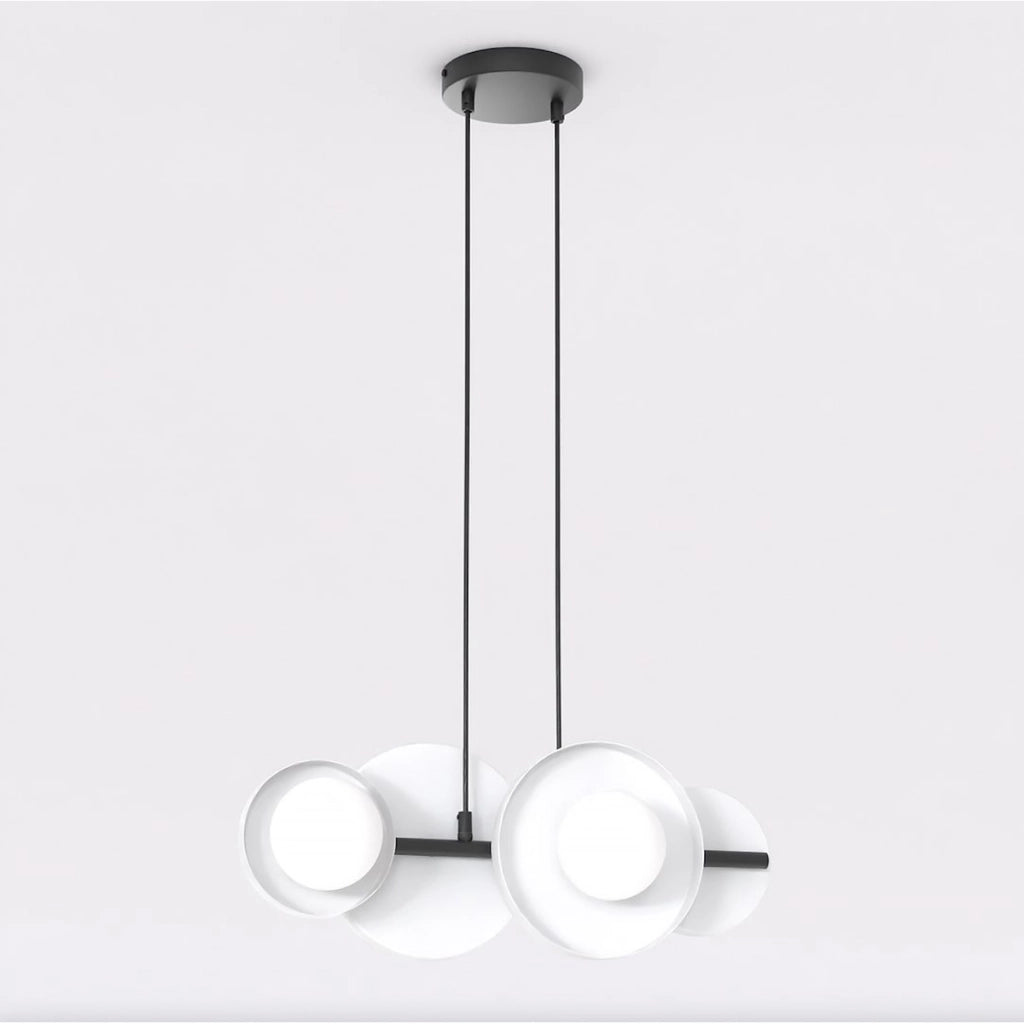 Lampada a sospensione Model in acciaio nero e vetro