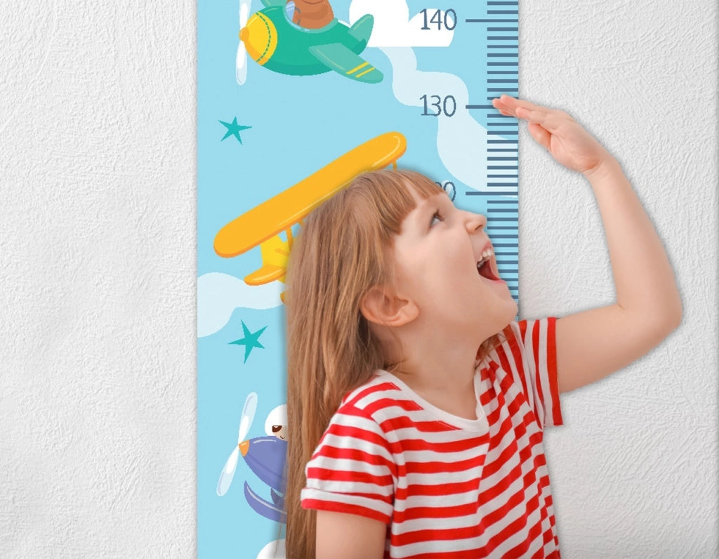 Metro Parete Misura Crescita Bambini in PVC 36x120 Cm Righello Grafico Altezza Muro Bimbi DIS_B