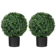 Piante artificiali, set da 2, piante artificiali resistenti ai raggi UV in vaso, cespugli di bosso da 52 cm per la decorazione di giardino e