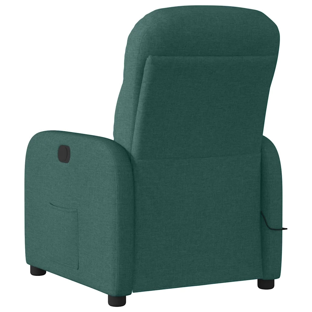 Divano Sedia-Poltrona Massaggiante Reclinabile Verde Scuro in Tessuto 796990