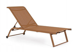 Set 2 Lettini Prendisole da Giardino 70x182x91,5h cm con Ruote Taylor Pecan