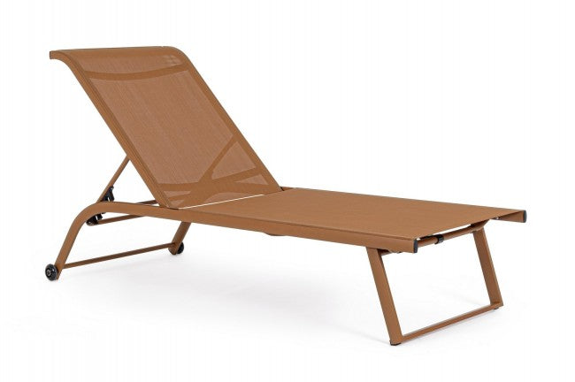Set 2 Lettini Prendisole da Giardino 70x182x91,5h cm con Ruote Taylor Pecan