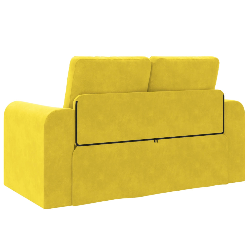 Divano letto 2-in-1 Giallo 148x71x83 cm in velluto