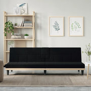Divano Letto con Portabicchieri in Tessuto Nero 351865