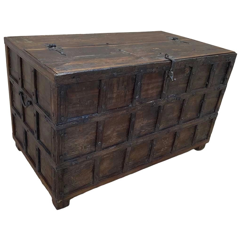 Baule in legno fatta a mano 118x65x74h cm