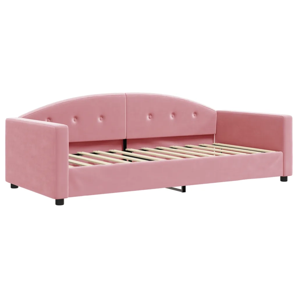 Divano Letto con Materasso-Sofa Letto-Daybed Rosa 90x200 cm in Velluto 715739