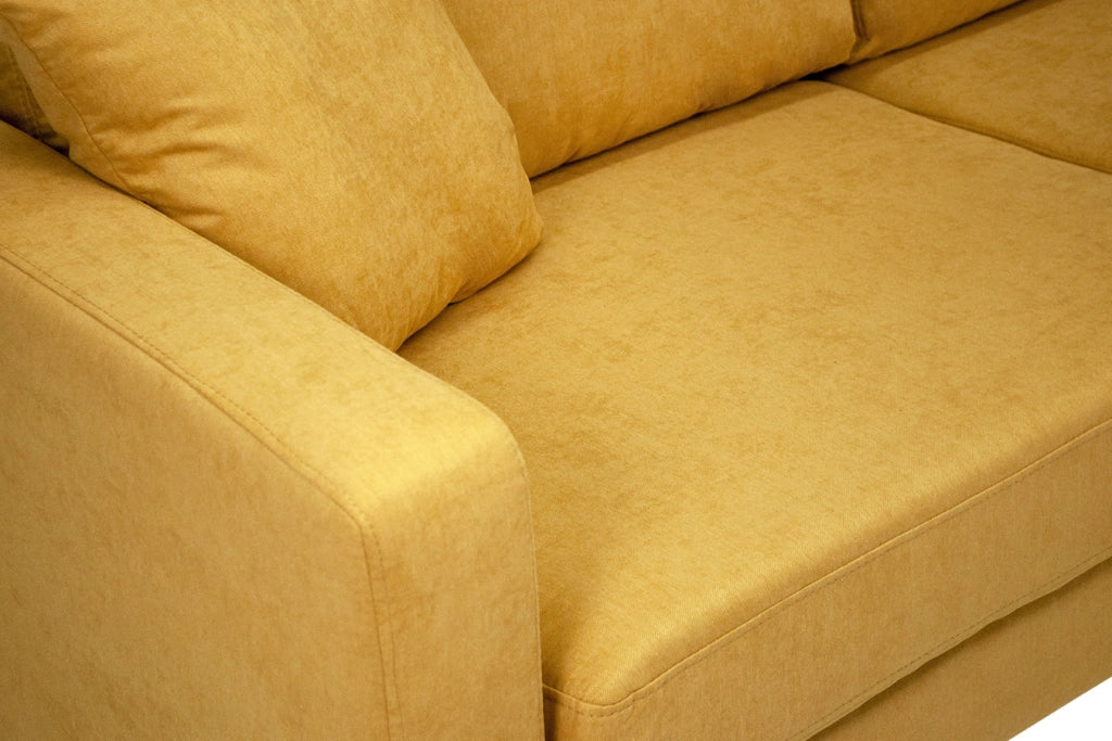 Divano 2 posti in tessuto vellutato giallo piedi in metallo - Chloe - DI2P-CH16FBC-PM