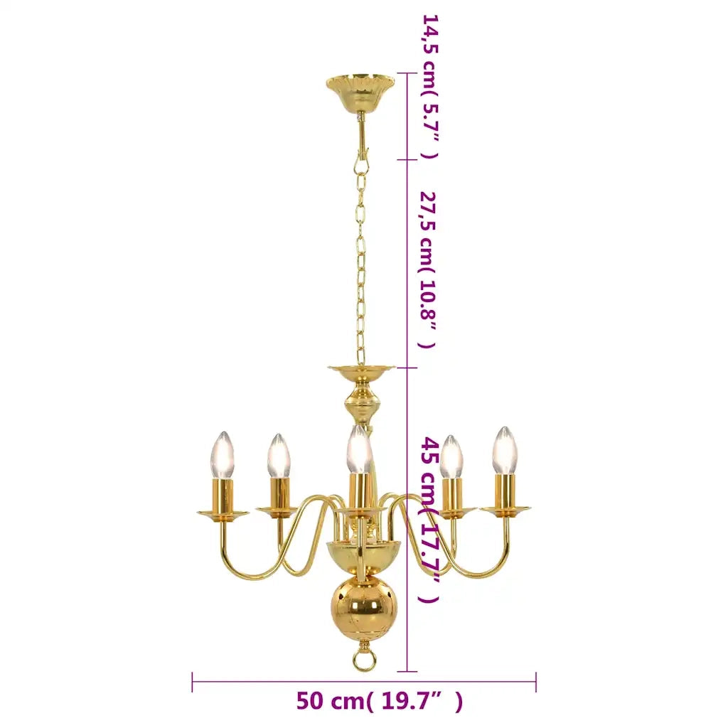 Lampadario Oro 5 Lampadine Attacco E14 CFW1316018