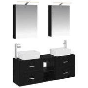 Set di mobili per il bagno 5 pcs Rovere Nero 3406832