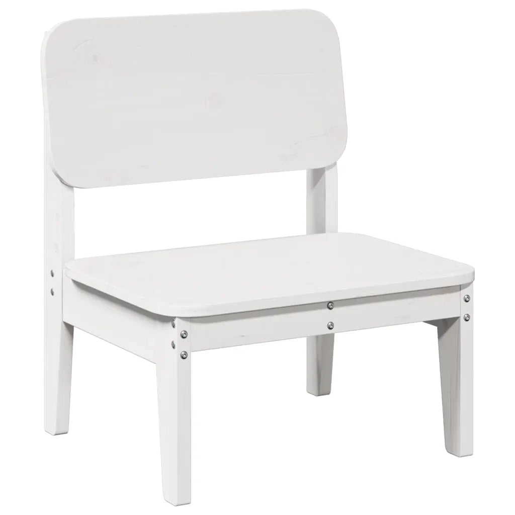 Sedia da Giardino Bianca 60x52,5x72cm in Legno Massello di Pino 859318