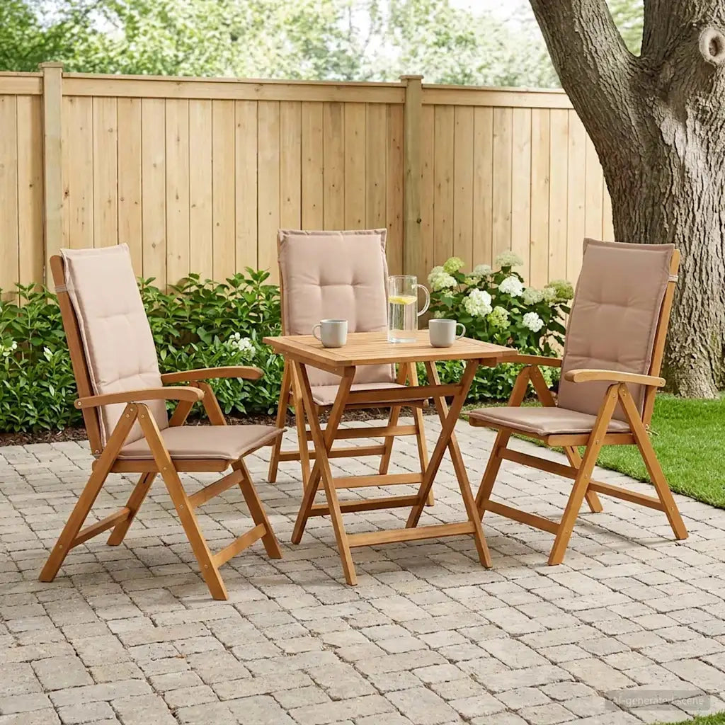 Sedie da giardino reclinabili 3 pz Naturale 42041436