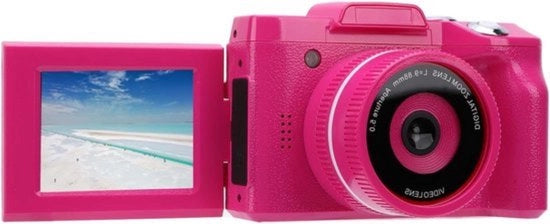 Camera Digitale FHD 16MP 1080P 24 Pollici LCD 16x Zoom Stabilizzatore Anti-Rollamento Portatile per Registrazione dei Vlog per Viaggi di Scuola e Registrazione della Crescita
