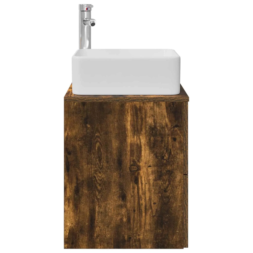 Mobile Lavabo da Parete Rovere Fumo 49,5 x 41 x 63 cm 890274