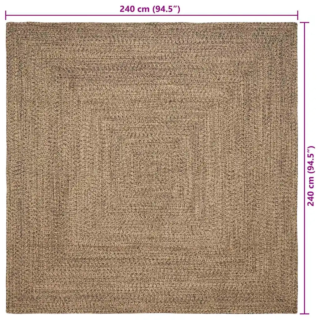 Tappeti per area Naturale e Nero 240 x 240 cm Juta 42010505