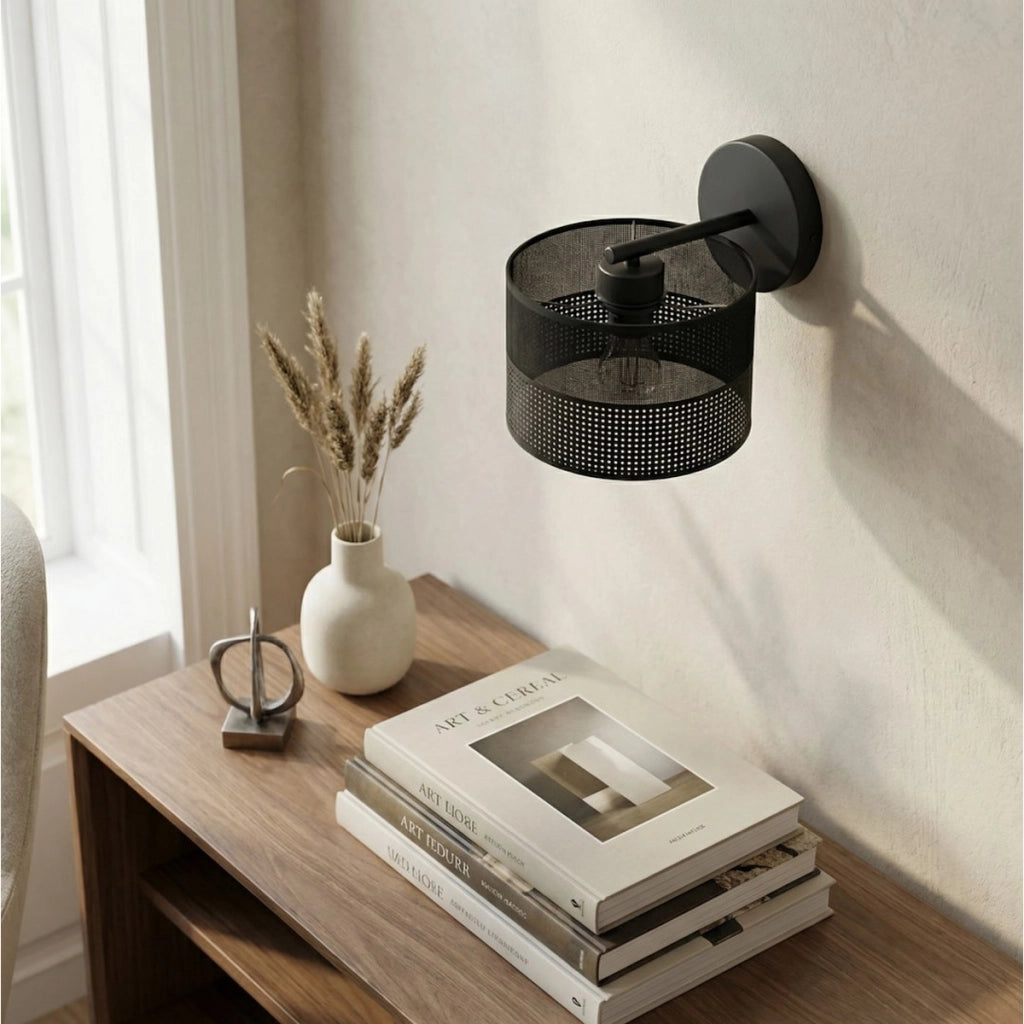 Lampada da parete Karbon in acciaio nero