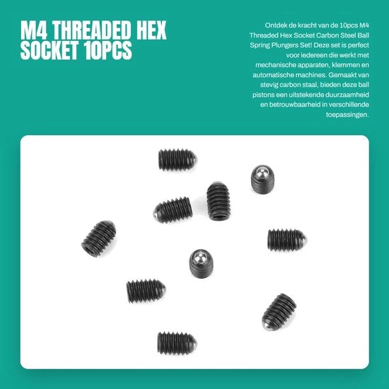 Kit di sostituzione a set di 10 pezzi con viti M4 a dado a sezione hexagonale in acciaio di carbonio