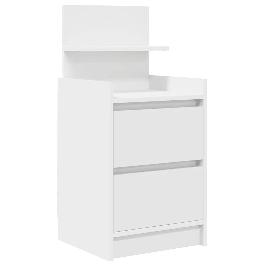Set di 2 Comodini | Armadio da Notte | Mobiletto da notte con 2 Cassetti Bianco 38x34x80 cm