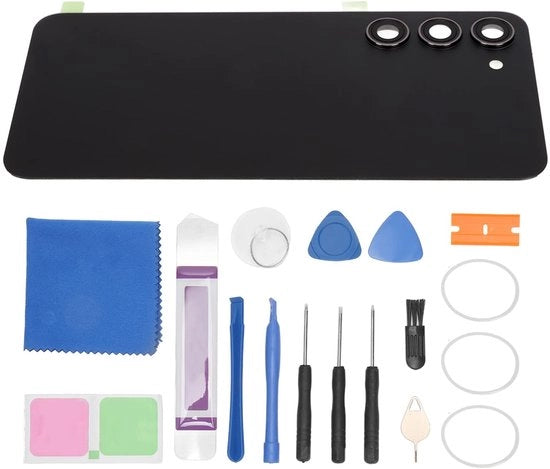 Set di sostituzione di supporto posteriore professionale per riparazione - lente della fotocamera - colla impermeabile - inclusa punta di viti - per S23 Plus - manuale d'uso facile da utilizzare - riparazione del telefono