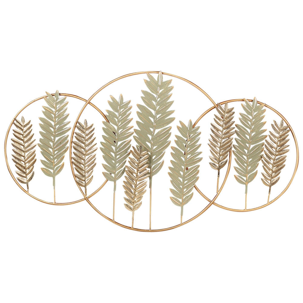 Decorazione murale Arte murale fatta a mano in ferro verde e oro Accessorio moderno