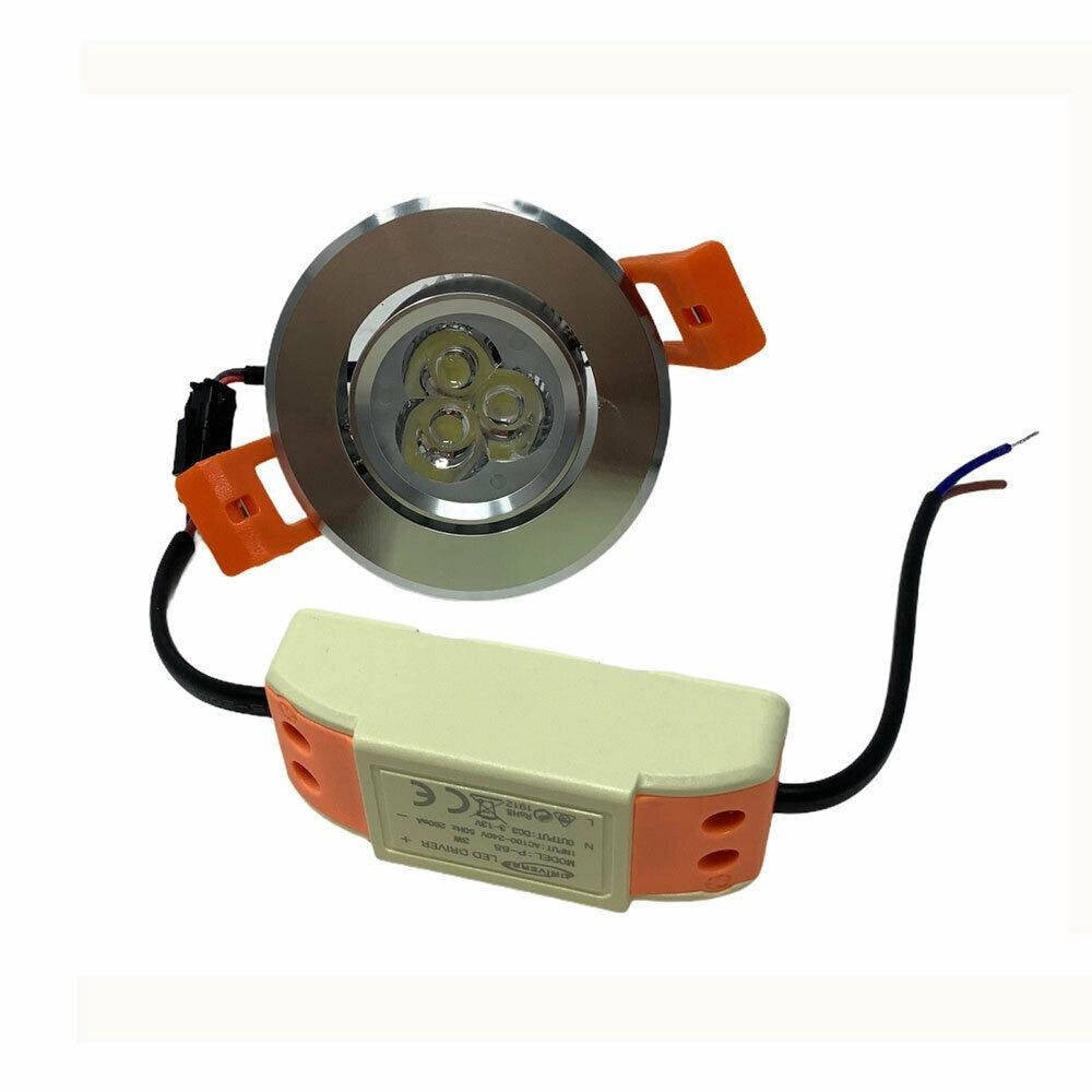 Trade Shop - Faretto Incasso 3w Orientabile Luce Fredda Calda Naturale P-55 -