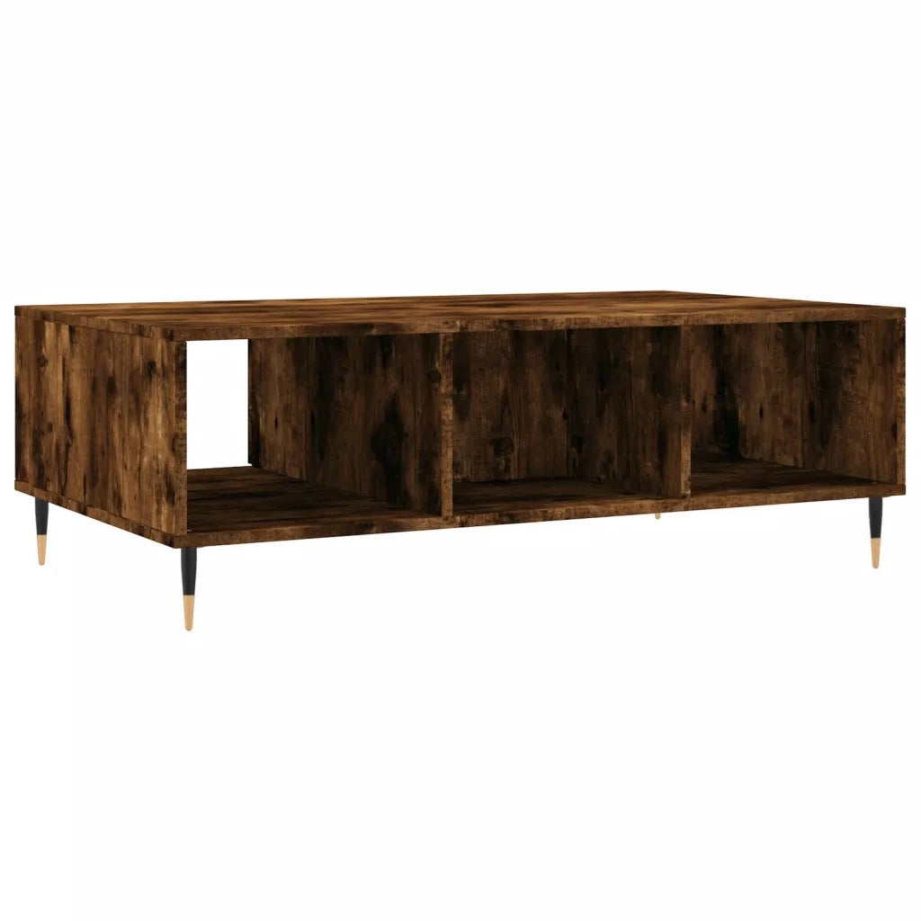 Tavolino da Salotto-Tavolino da soggiorno-Tavolo Rovere Fumo 104x60x35 cm Legno Multistrato 349226
