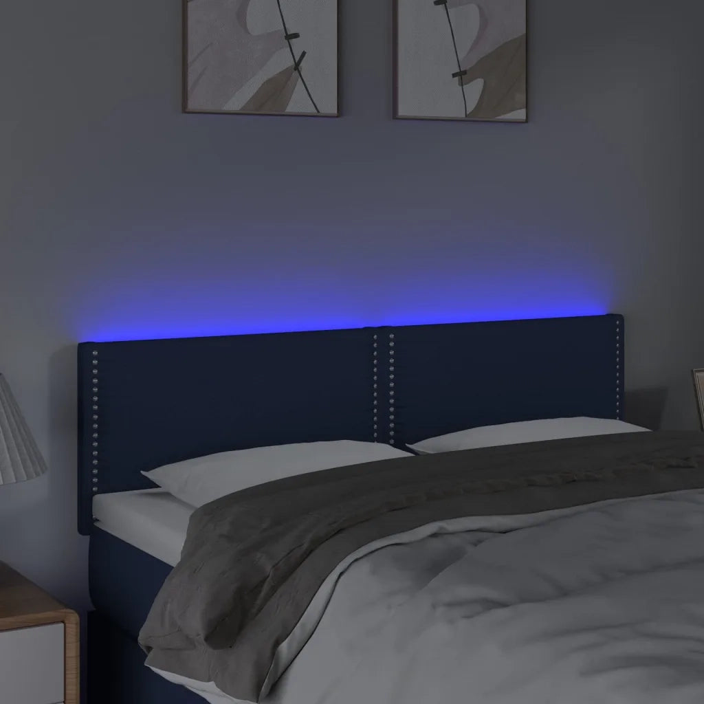 Testiera | Testata a LED Blu 144x5x78/88 cm in Tessuto