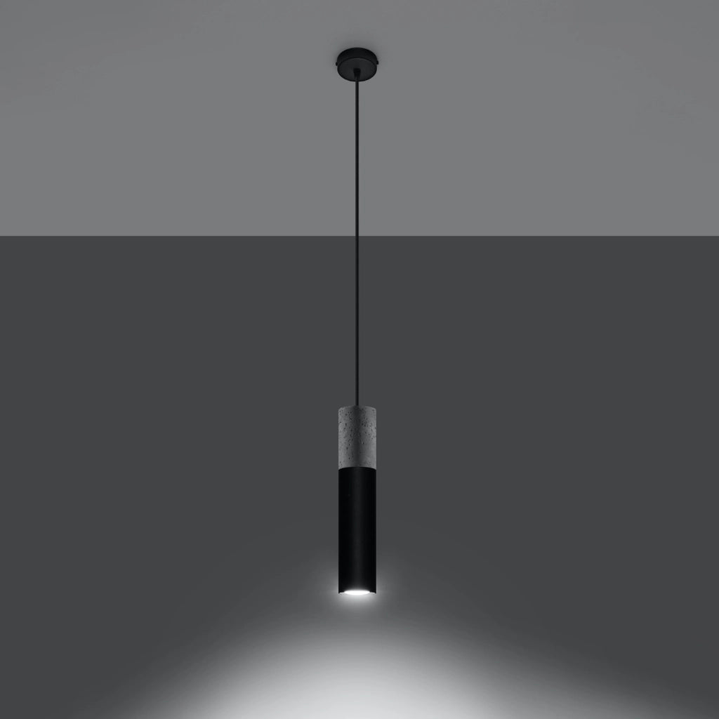 Lampada a sospensione VALERO 1 cemento nero/grigio GU10