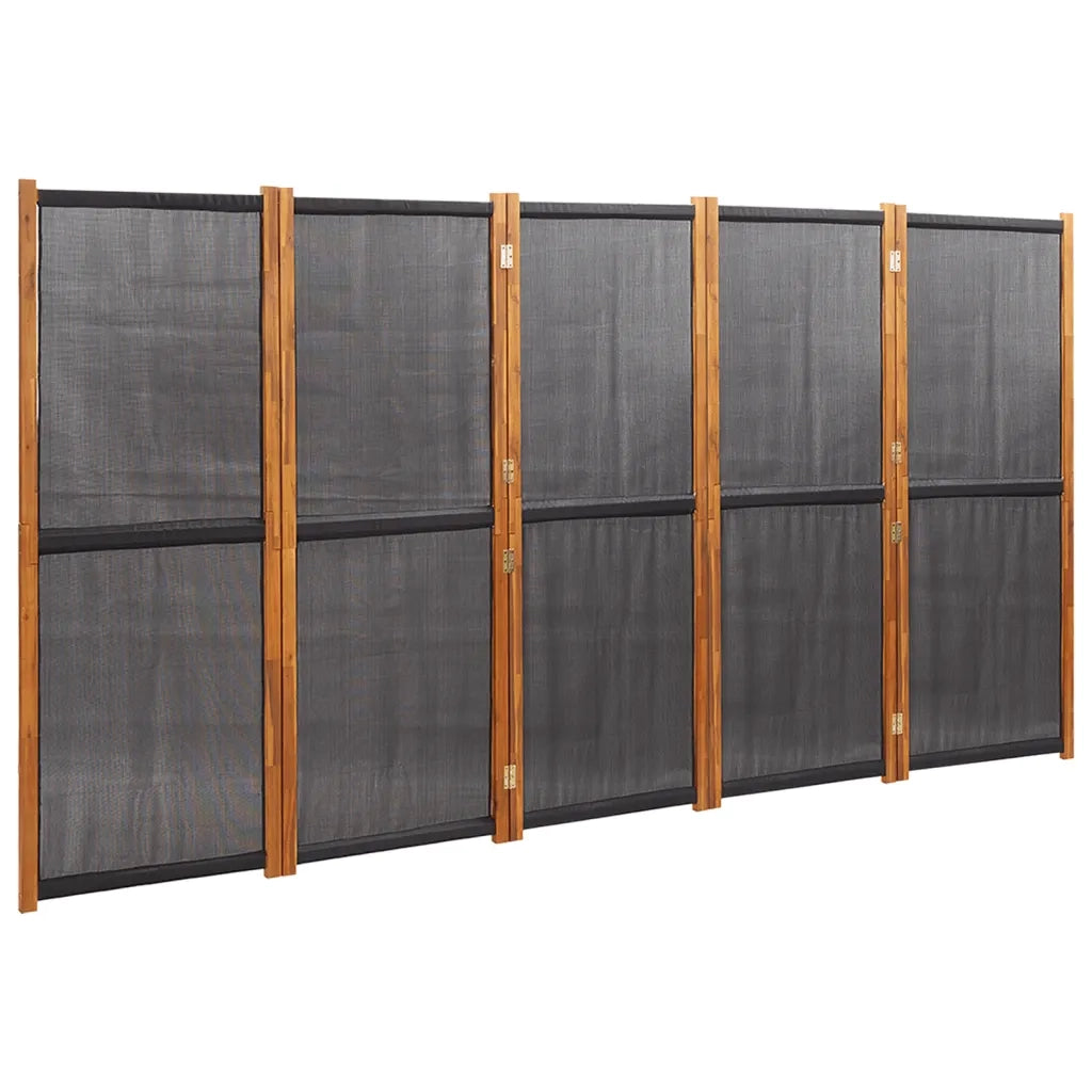 Divisorio Ambienti | Divider per stanze | Paravento a 5 Pannelli Nero 350x180 cm