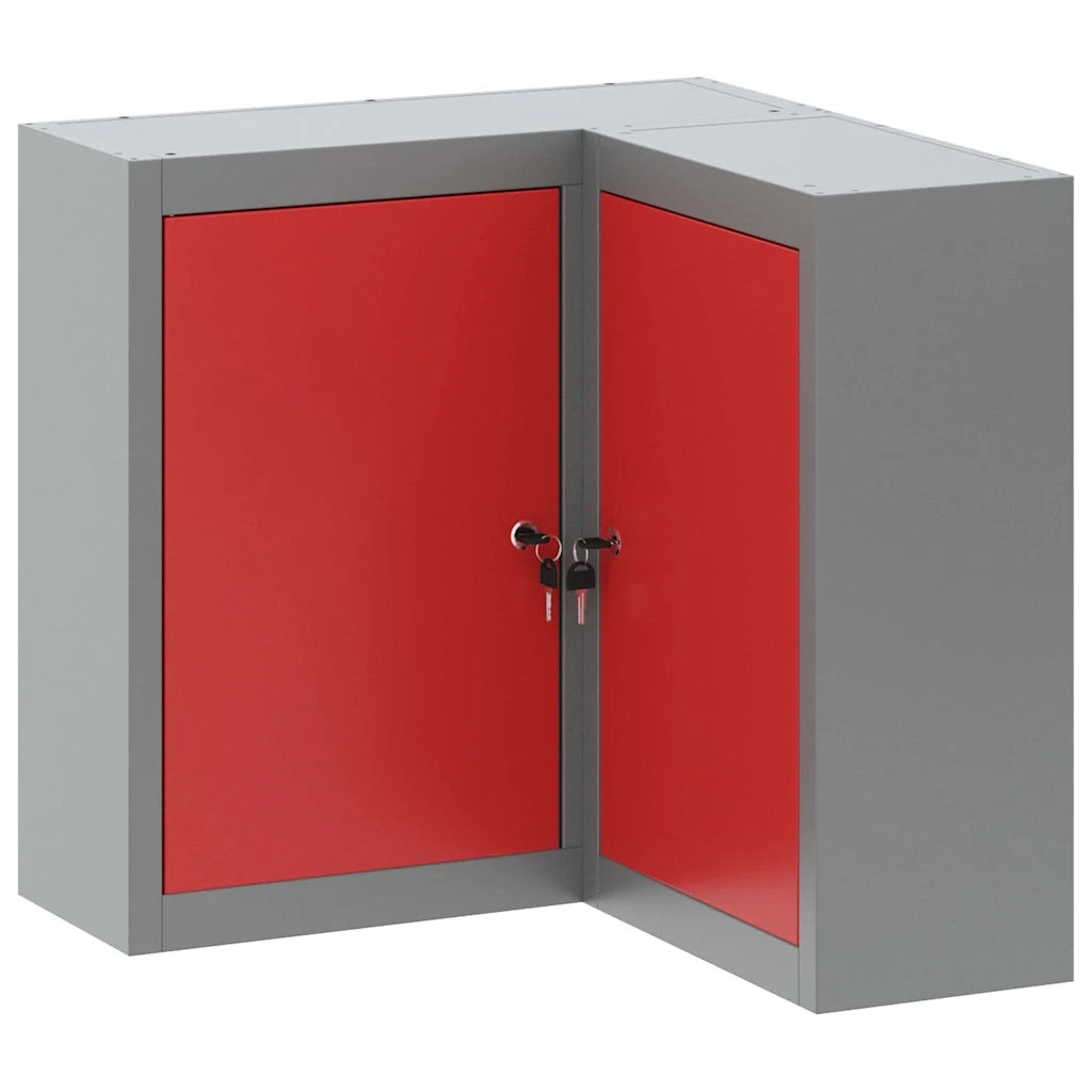 Mobile per attrezzi con blocco Rosso e Grigio 55 x 55 x 55 cm CFW3555491