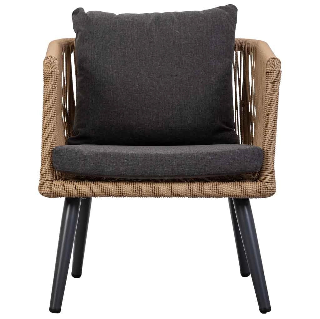 Set tavolo, divano e 2 poltrone marrone 90x50x42,65x70x69,136x70x68