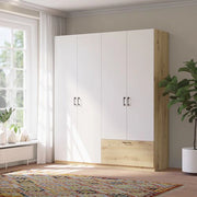 Armadio Camera da Letto Libanori, Guardaroba Grande 2 Ripiani, 180x210h cm Bianco