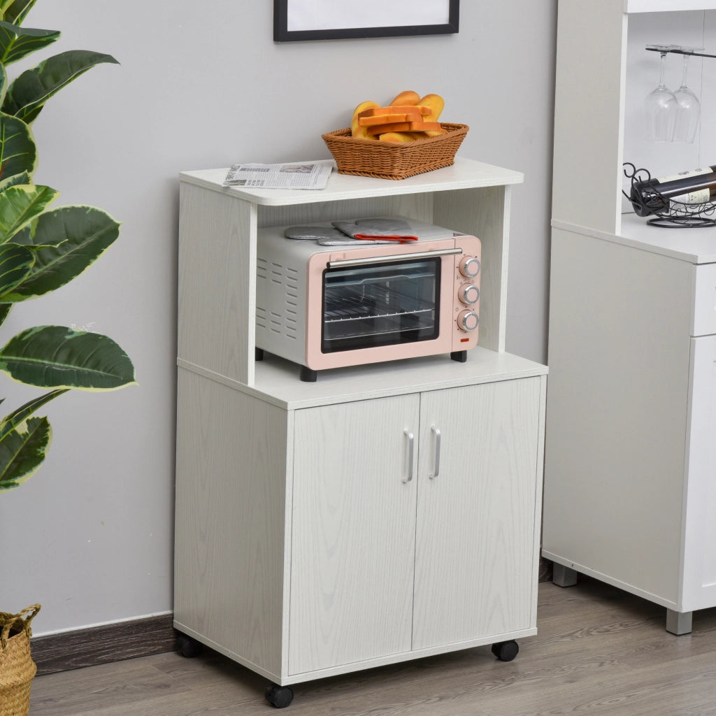 Armadio Basso per Cucina con Ante e Ripiano Regolabile ¨C zephmum ¨C Bianco 60,4x40,3x97 cm