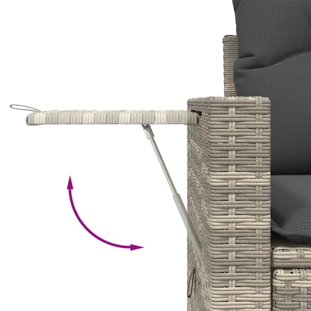 Set Divano da Giardino 6pz con Cuscini Grigio Chiaro Polyrattan 3274972