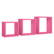 Mensole a cubo da parete set di 3 pz componibile colore Fucsia mod. InCubo