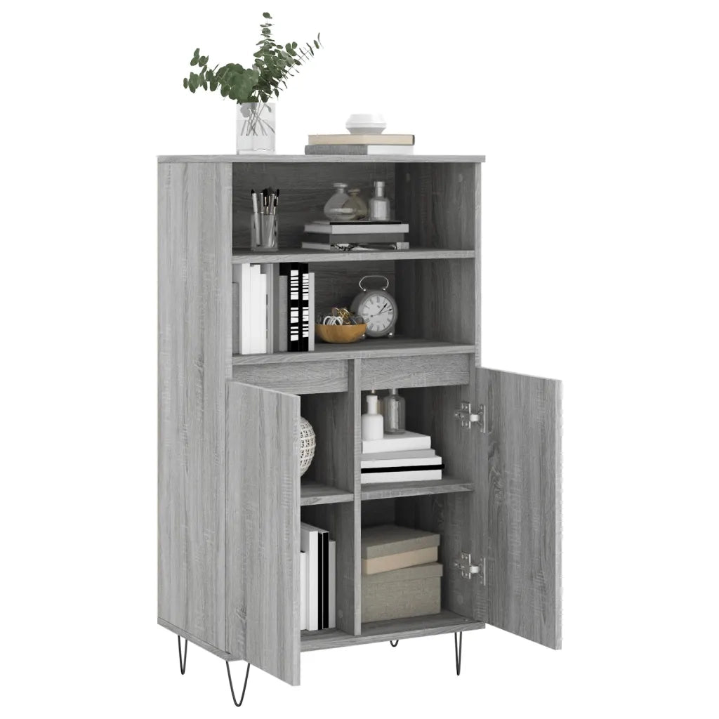 Credenza Grigio Sonoma 60x36x110 cm in Legno Multistrato 831490