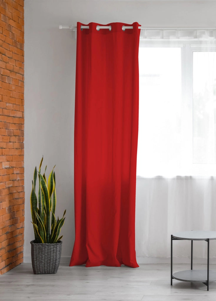 Tenda Semioscurante 140 x 290 Cm Moderne Con Occhielli  Rosso - 1 Tenda