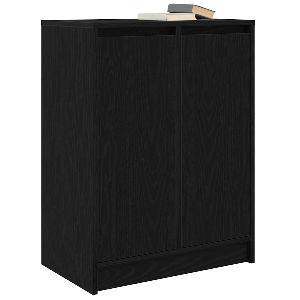 Credenza Rovere Nero 57x34x76 cm in Legno Multistrato