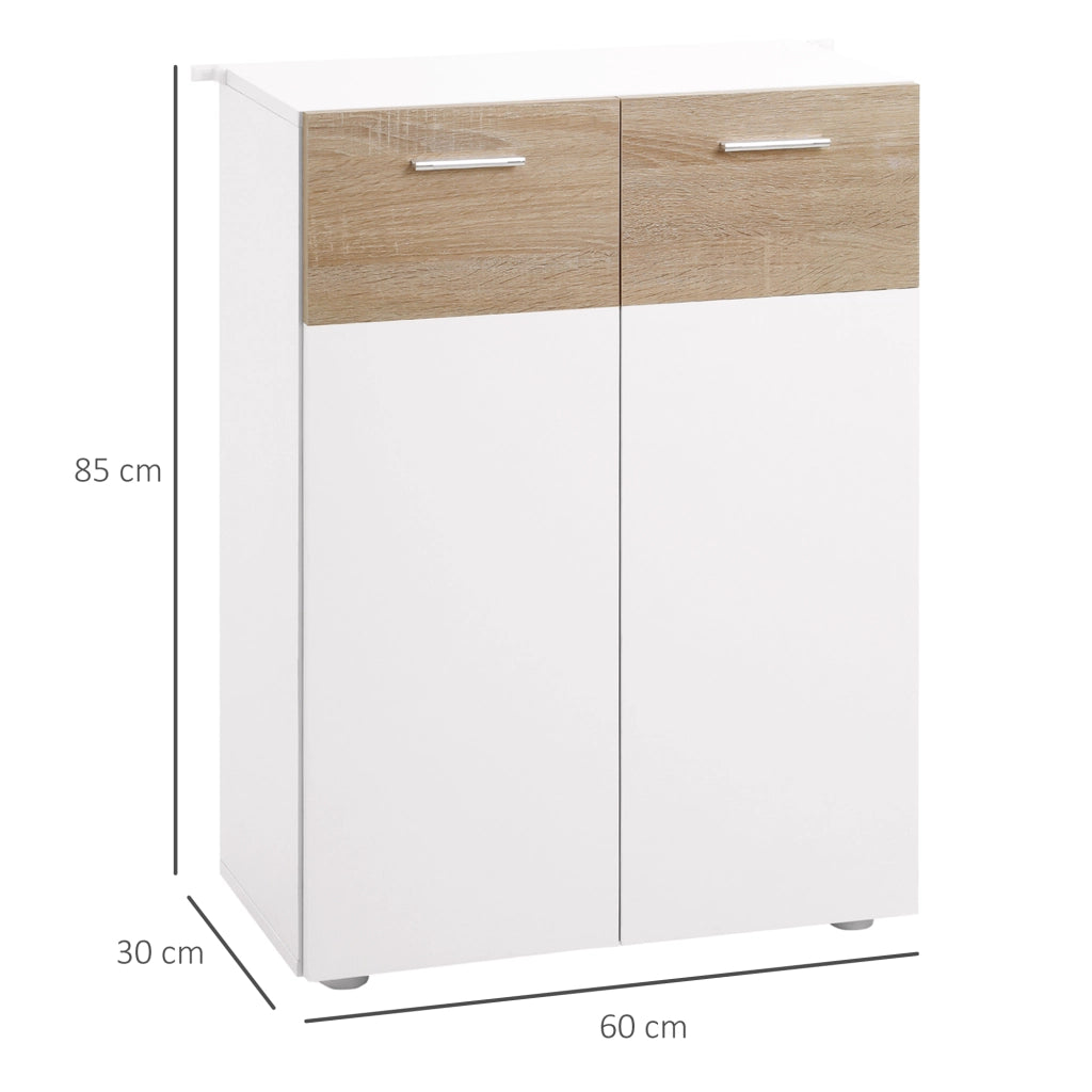 Armadio da bagno con 2 ante e ripiani regolabili ¨C zephmum ¨C 60x30x85 cm bianco