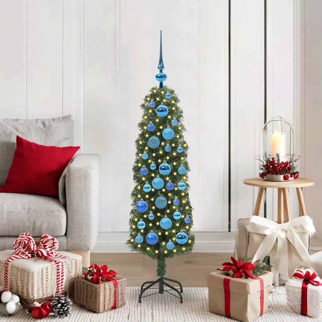 Albero di Natale | Decorazioni natalizie artificiale con 150 LED Verde 120 cm