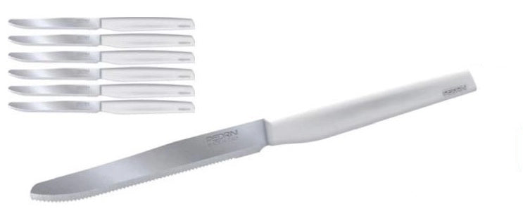 Set 6 Coltelli da tavola Cucina pedrini italiano Bianco