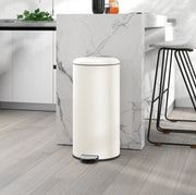 Cestino a pedale 30 L con coperchio silenzioso avorio