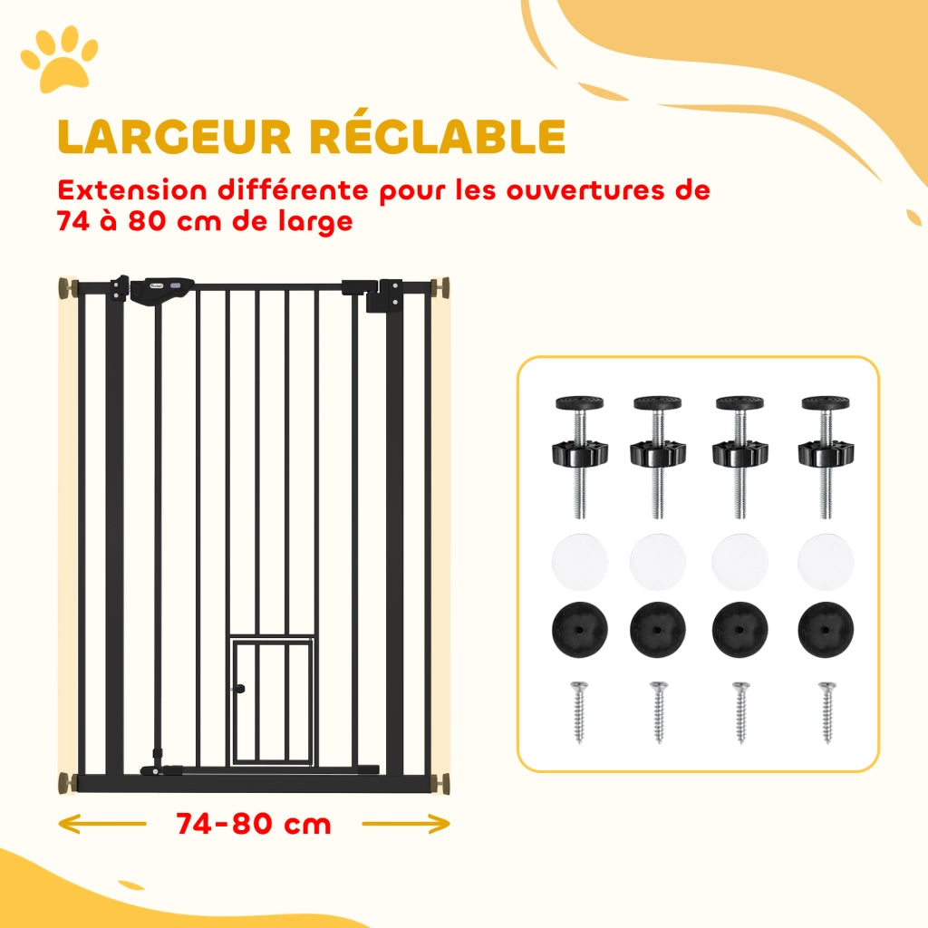 Barriera di sicurezza per animali ¨C zephmum ¨C 74-80 cm nero acciaio