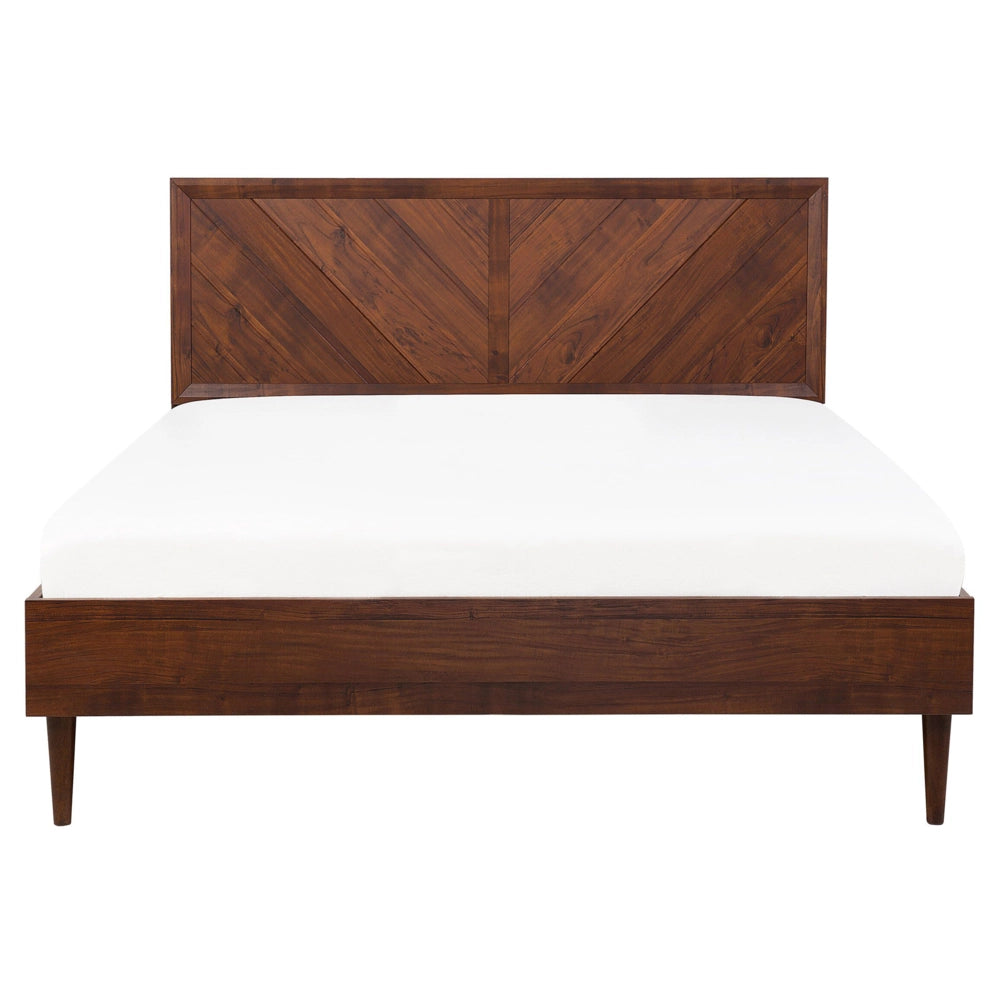 Letto a doghe in legno scuro Illuminazione a LED Multicolore 160 x 200 cm Design moderno rustico