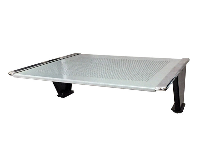 Panca per Sala Attesa 3 Posti da Ufficio con Cuscino e Tavolino in Acciaio e Similpelle Argento/Blu