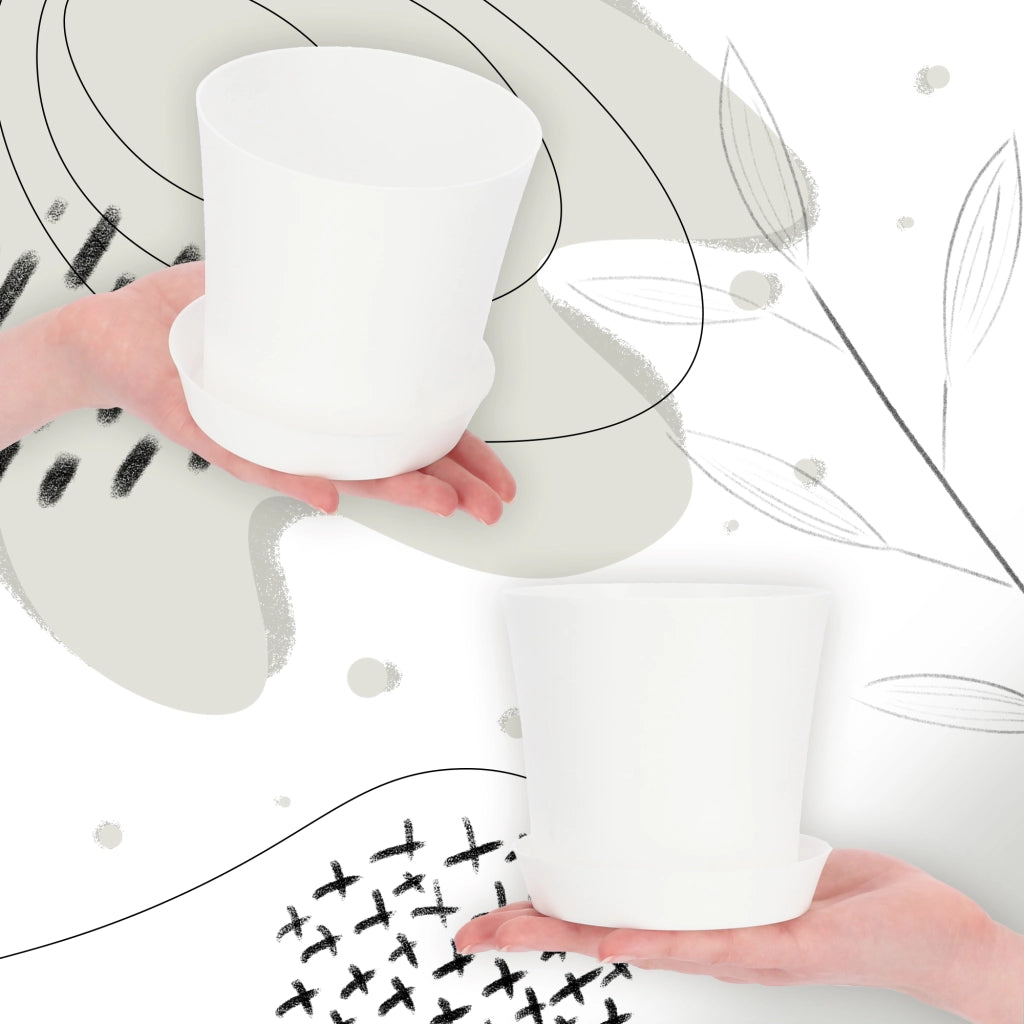 Vaso da fiori KADAX con supporto, coperchio, ciotola rotonda, 11 cm, bianco